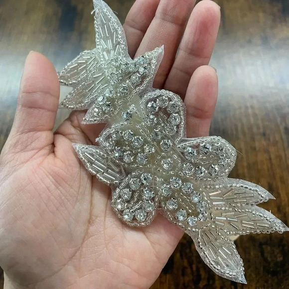 Floral rhinestones design christening/especial occasions Babygirl headband - Picture 11 of 12